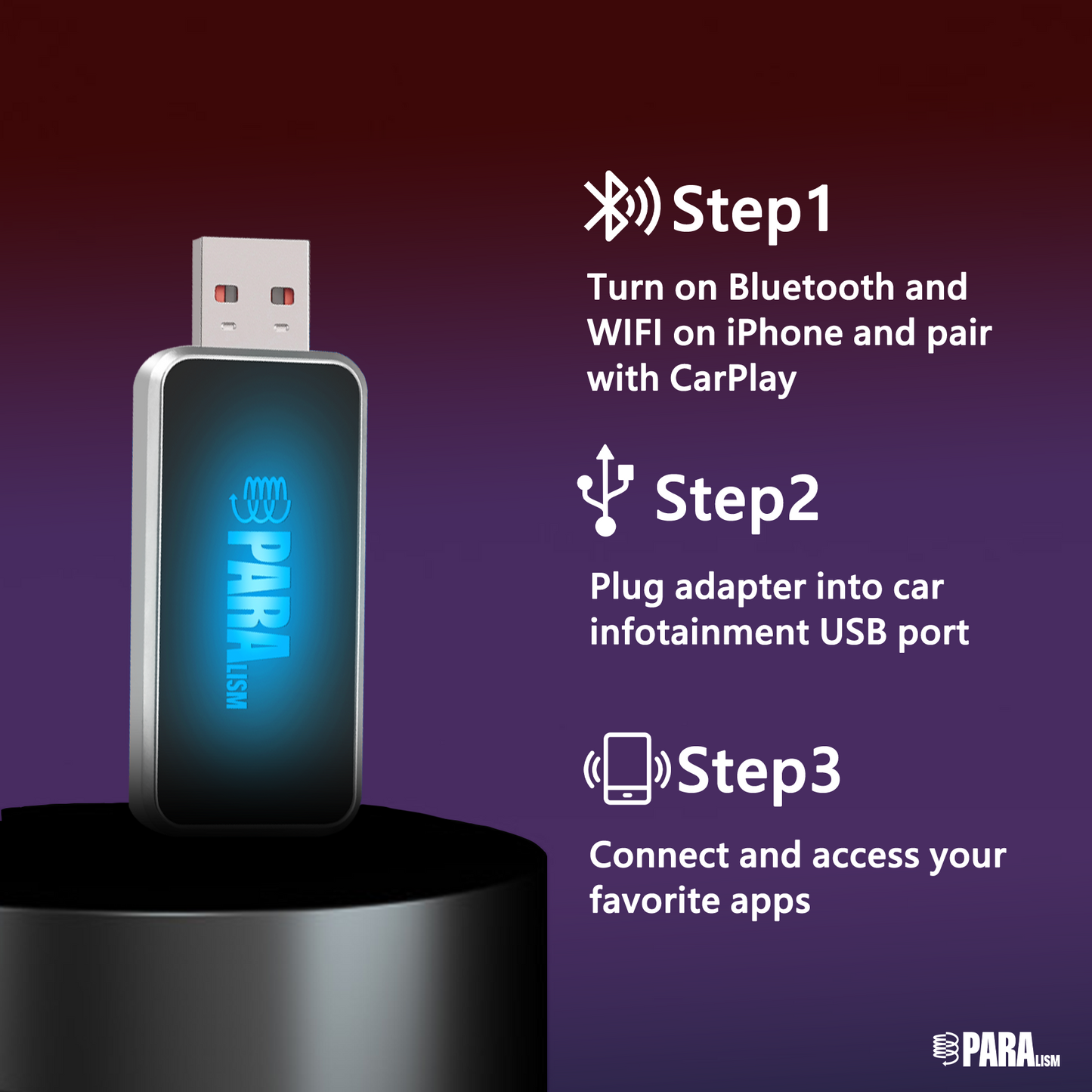 Wireless Car Adapter - Metallic Breathing RGB