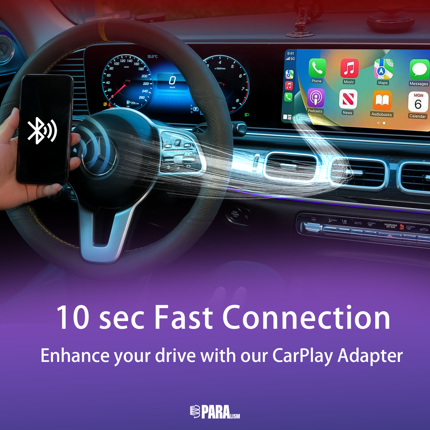 Wireless Car Adapter - Metallic Breathing RGB