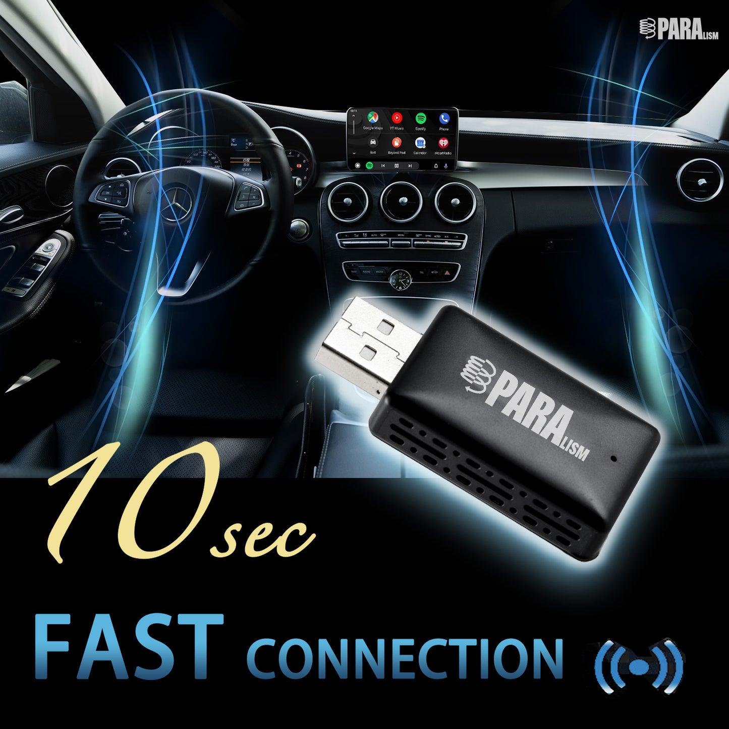 Wireless Car Adapter - Solid Matte Black